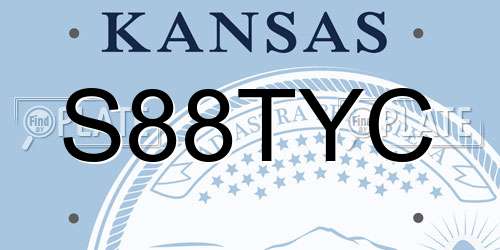 S88TYC Kansas License Plate