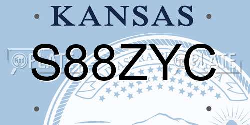 S88ZYC Kansas License Plate