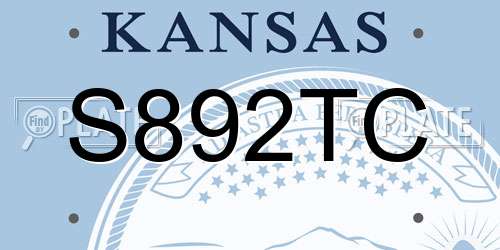 S892TC Kansas License Plate