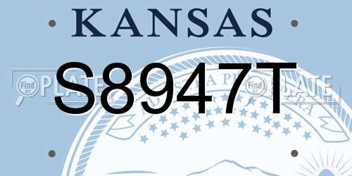 S8947T Kansas License Plate