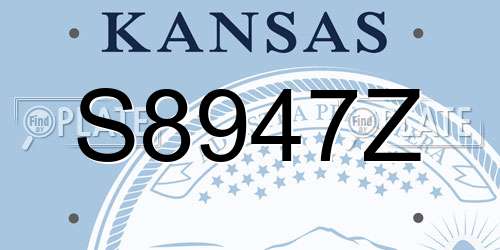 S8947Z Kansas License Plate