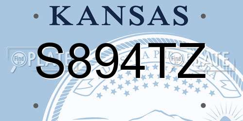 S894TZ Kansas License Plate