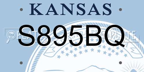 S895BQ Kansas License Plate