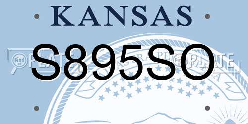 S895SO Kansas License Plate