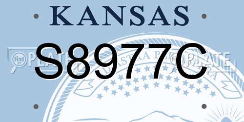 S8977C Kansas License Plate