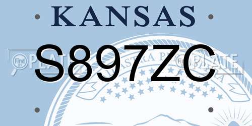 S897ZC Kansas License Plate