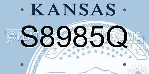 S8985Q Kansas License Plate