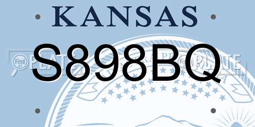 S898BQ Kansas License Plate