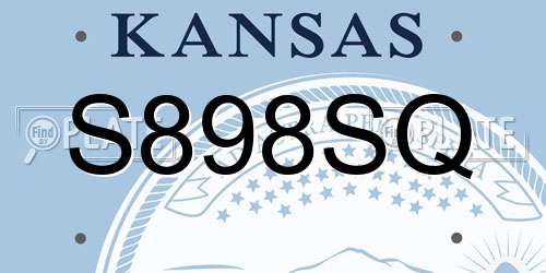 S898SQ Kansas License Plate