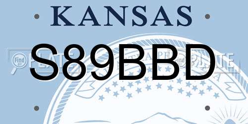 S89BBD Kansas License Plate