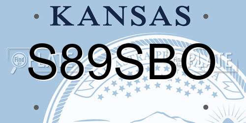 S89SBO Kansas License Plate