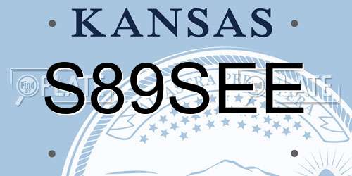 S89SEE Kansas License Plate