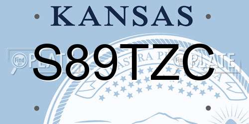 S89TZC Kansas License Plate