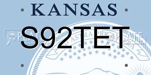 S92TET Kansas License Plate