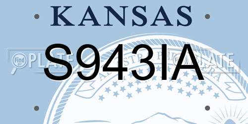 S943IA Kansas License Plate