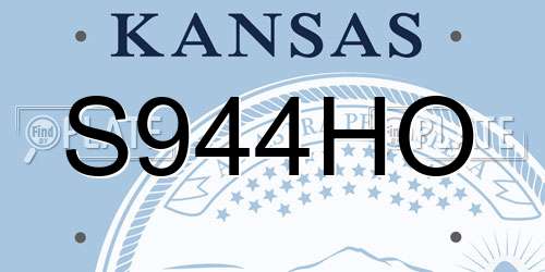 S944HO Kansas License Plate