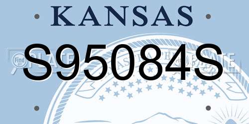 S95084S Kansas License Plate