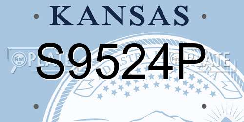S9524P Kansas License Plate