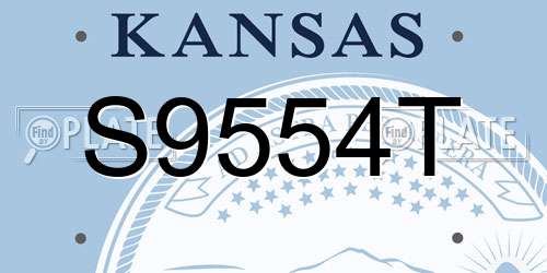 S9554T Kansas License Plate