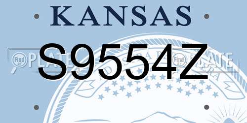 S9554Z Kansas License Plate
