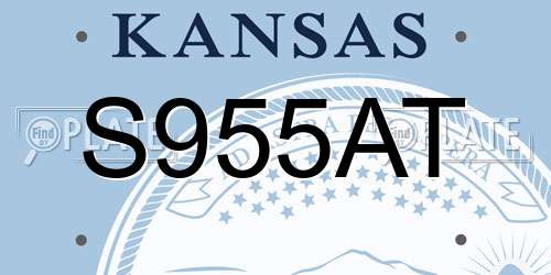 S955AT Kansas License Plate