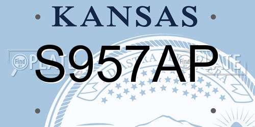 S957AP Kansas License Plate