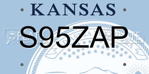 S95ZAP Kansas License Plate
