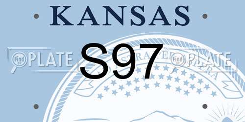 S97 Kansas License Plate