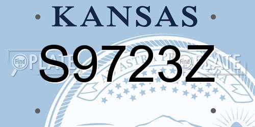 S9723Z Kansas License Plate