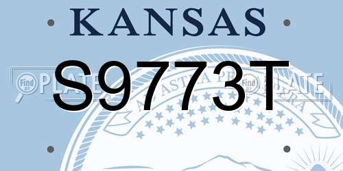S9773T Kansas License Plate