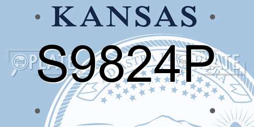 S9824P Kansas License Plate