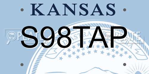 S98TAP Kansas License Plate