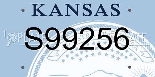 S99256 Kansas License Plate