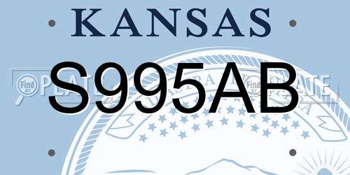 S995AB Kansas License Plate