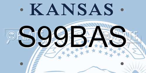 S99BAS Kansas License Plate