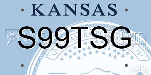 S99TSG Kansas License Plate
