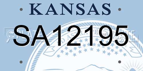 SA12195 Kansas License Plate