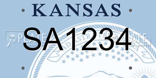 SA1234 Kansas License Plate