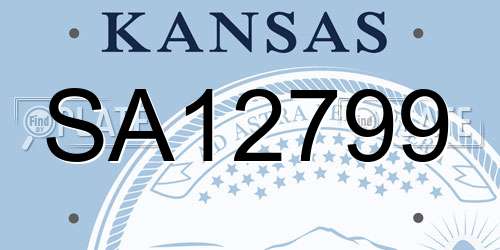SA12799 Kansas License Plate