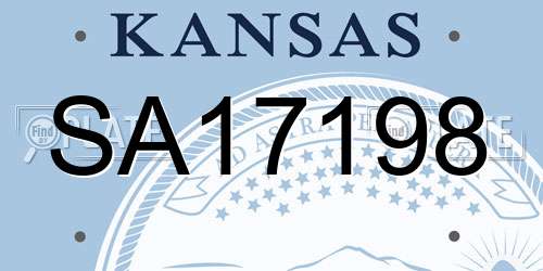 SA17198 Kansas License Plate