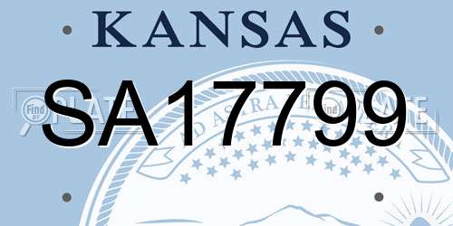 SA17799 Kansas License Plate