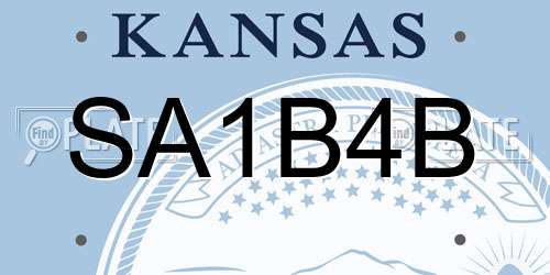 SA1B4B Kansas License Plate