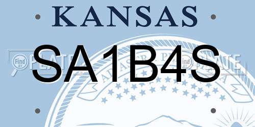 SA1B4S Kansas License Plate