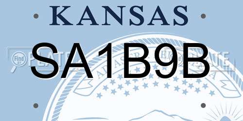 SA1B9B Kansas License Plate