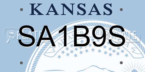 SA1B9S Kansas License Plate