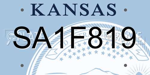 SA1F819 Kansas License Plate