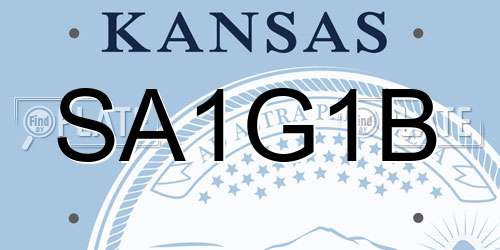 SA1G1B Kansas License Plate