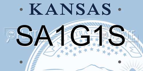 SA1G1S Kansas License Plate
