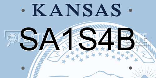 SA1S4B Kansas License Plate
