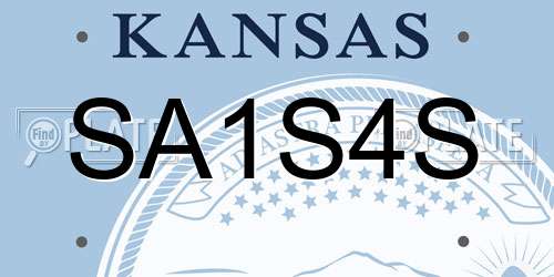 SA1S4S Kansas License Plate